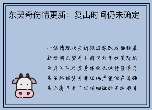 东契奇伤情更新：复出时间仍未确定